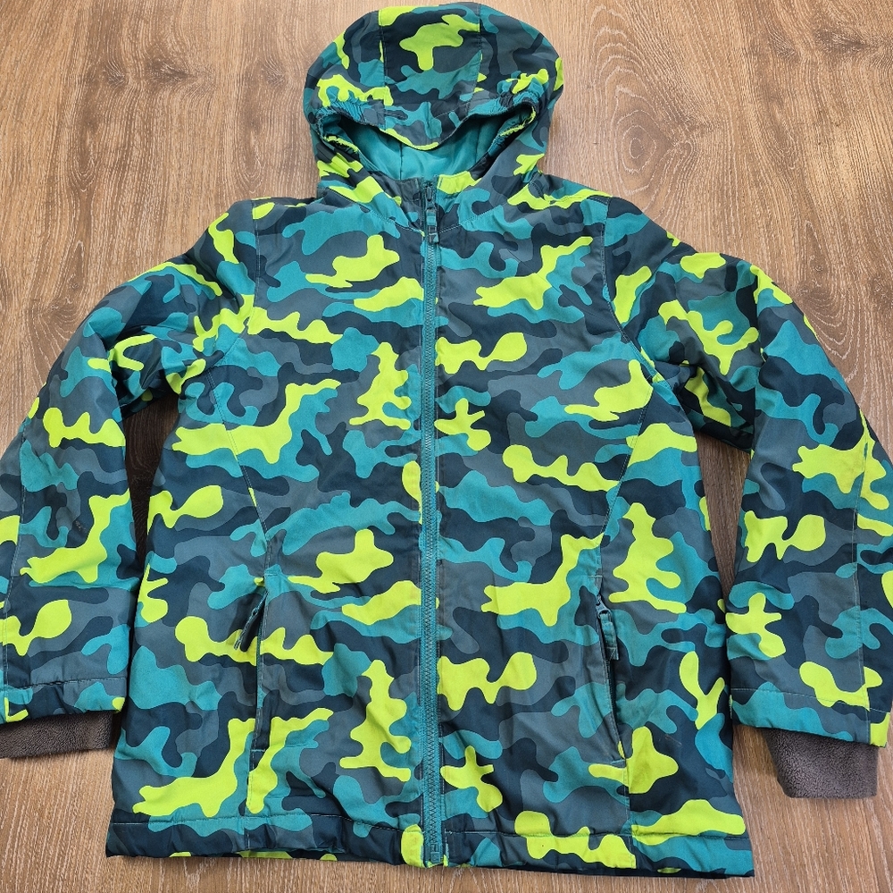 Lands End Youth Camo Winter Snow Jacket 14 16 Large XL HUSKY Big Boy